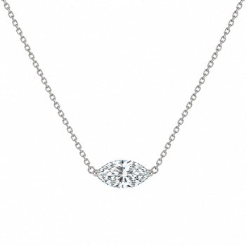 2 Carat Marquise Lab Diamond 14K East West Solitaire Floating Necklace – Assay Jewelers