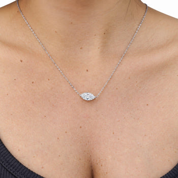 2 Carat Marquise Lab Diamond 14K East West Solitaire Floating Necklace – Assay Jewelers