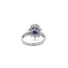 2 Carat Oval Cut Blue Sapphire & Round Diamond Halo Setting Statement Ring