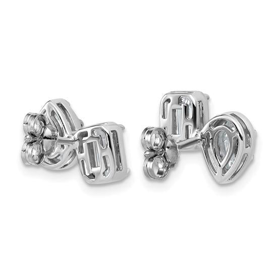 2 Carat Pear and Emerald Cut Doublet Lab Diamond Earrings 14K White Gold