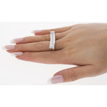 2 Carat Princess Cut Diamond Encrusted Curved Top Overlap Ring in 18K – Assay Jewelers