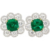 20 Carat Colombian Emerald GRS Certified Vivid Green 18K Earring & Ring Set