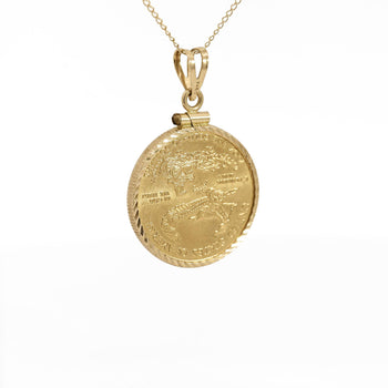 22K Gold Lady Liberty US 10 Dollar 1/4 OZ Coin (2010) Pendant in 14K Frame – Assay Jewelers