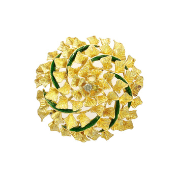 22k & 18K Yellow Gold Floral Motif Diamond Pin/brooch and Pendant – Assay Jewelers
