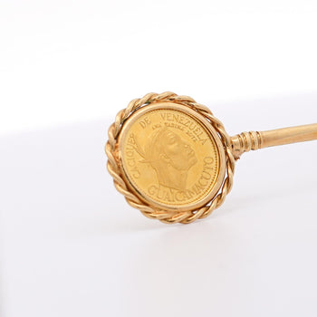 22k Gold Coin Indian Chief of Venezuela Pin - Guaicamacuto – Assay Jewelers