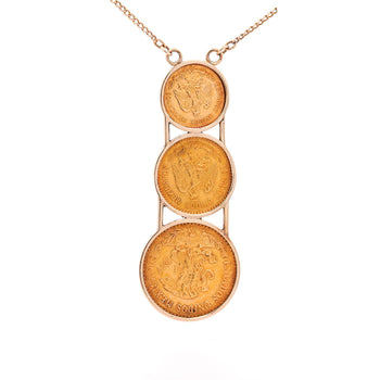 22k Gold USA Peso Coin Bezel Graduating Pendant Necklace - 20, 10, 5 Peso – Assay Jewelers