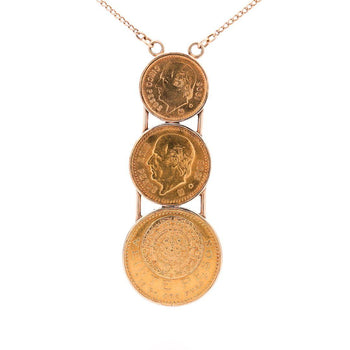 22k Gold USA Peso Coin Bezel Graduating Pendant Necklace - 20, 10, 5 Peso – Assay Jewelers