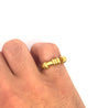 22k Solid Yellow Gold Textured Open Gap Unclosed Ring