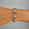 25 Carat Aquamarine, Tourmaline, & Diamond 18K Gold Platinum Retro Bracelet