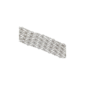25 Carat Total Round Cut Natural Diamond Bezel Set Link Bracelet in 18K White Gold – Assay Jewelers