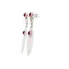 27.48 Carat Carved Grade A Lavender Jade Drop Earrings with Rubies & Diamonds