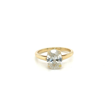 2.06 Carat Oval Cut Lab Grown Diamond CVD Ring in 14K Yellow Gold Low Profile Setting – Assay Jewelers