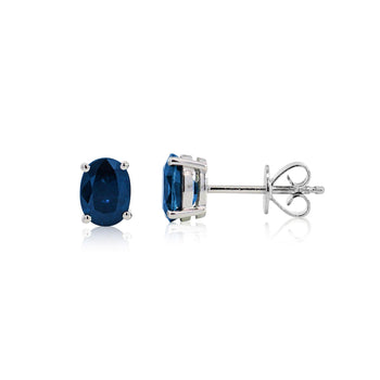 2.15 Carat Oval Cut Natural Sapphire 14K Gold Hypoallergenic Stud Earrings – Assay Jewelers