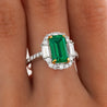 2.22ct Emerald Cut Colombian Emerald & Baguette Diamond Ring