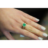 2.48 Carat TW Colombian Emerald & Diamond Halo Ring in 18K Gold 2-Row Setting