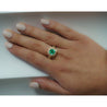 2.48 Carat TW Colombian Emerald & Diamond Halo Ring in 18K Gold 2-Row Setting