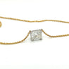 2.5 Carat Cushion Cut Lab Grown Diamond Floating Connected Necklace in 18K Gold