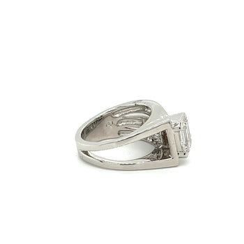 2.5 Carat Emerald Cut Lab Grown Diamond Mens Pinky Ring in Platinum and 18K White Gold – Assay Jewelers