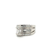 2.5 Carat Emerald Cut Lab Grown Diamond Mens Pinky Ring in Platinum and 18K White Gold