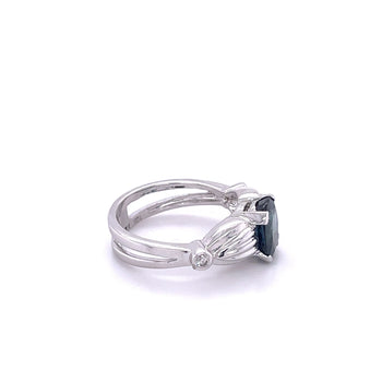 2.50 Carat Oval Cut Blue Sapphire in 14k White Gold Ring – Assay Jewelers