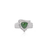 2.50 Carat Triangle Checkerboard Tsavorite & Diamond White Gold Statement Ring