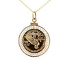 2.50 Dollar Quarter Eagle US Gold Coin Pendant 14K Gold Bezel Setting (Pre-1933)