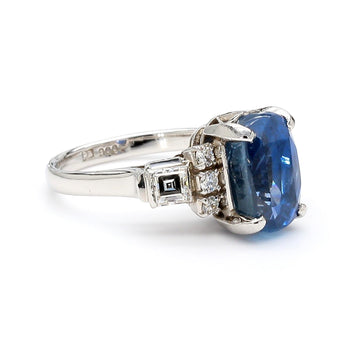 2.51 Carat Oval Blue Sapphire & Mixed Diamond Platinum Filigree Ring – Assay Jewelers