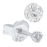 2.5mm Tiny Natural Diamond Stud Earrings in 925 Sterling Silver