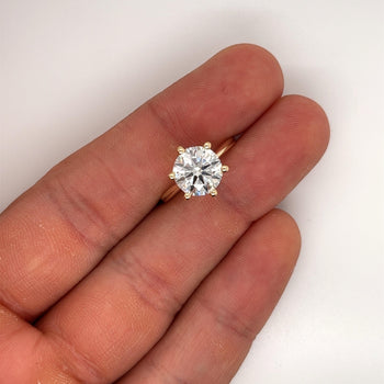 2.60 Carat Lab Grown 14K Yellow Gold 6-Prong Solitaire Diamond Engagement Ring – Assay Jewelers