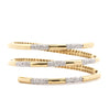 2.75 Carat Diamond 3-Row Curved 14K Gold Bangle Bracelet