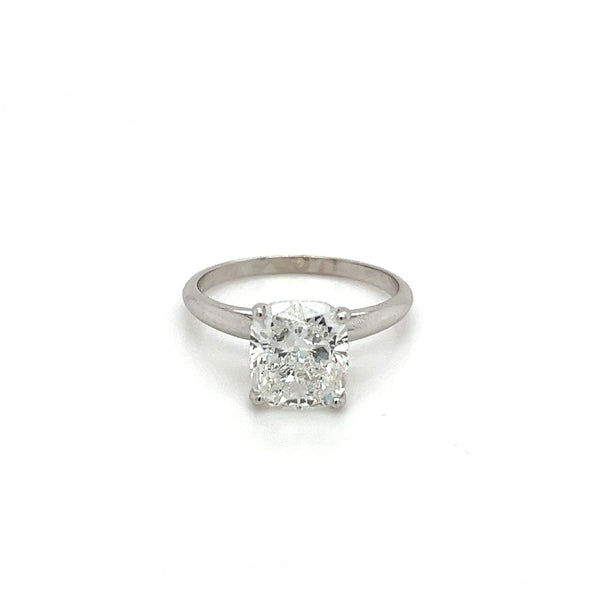 2.79 Carat Lab Grown Diamond Solitaire Ring in 14K White Gold