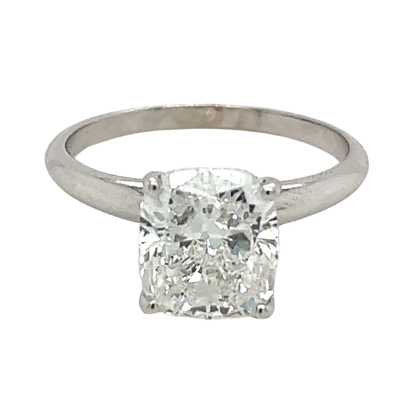 2.79 Carat Lab Grown Diamond Solitaire Ring in 14K White Gold
