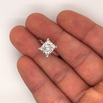 2.82 Carat Radiant Cut Lab Grown Diamond Ring in 18K White Gold IGI Certified – Assay Jewelers