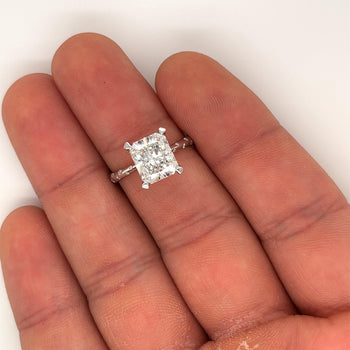 2.82 Carat Radiant Cut Lab Grown Diamond Ring in 18K White Gold IGI Certified – Assay Jewelers