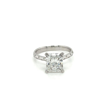 2.82 Carat Radiant Cut Lab Grown Diamond Ring in 18K White Gold IGI Certified – Assay Jewelers