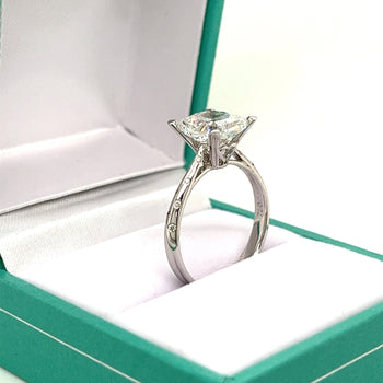 2.82 Carat Radiant Cut Lab Grown Diamond Ring in 18K White Gold IGI Certified – Assay Jewelers