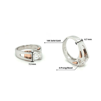 2.87 Carat Emerald Cut Lab Grown Diamond Mens Ring in 2-Tone Rose/White Gold – Assay Jewelers