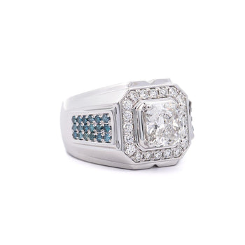 3 Carat Radiant Cut G/VS2 Lab Grown Diamond 14K White Gold Men's Ring – Assay Jewelers