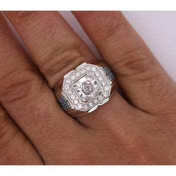 3 Carat Radiant Cut G/VS2 Lab Grown Diamond 14K White Gold Men's Ring – Assay Jewelers