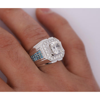 3 Carat Radiant Cut G/VS2 Lab Grown Diamond 14K White Gold Men's Ring – Assay Jewelers