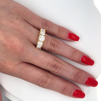 3 Carat TW 18K Yellow Gold Multi Stone Lab Grown Diamond Band Ring – Assay Jewelers