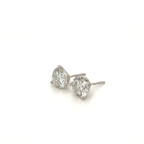 3 Carat Total Lab Grown Diamond 3-Prong Martini Basket Stud Earrings | SKU: SM1125