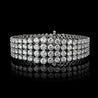 35 Carat TW Round Cut Diamond Platinum 4-Row Bracelet