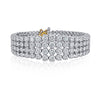 35 Carat TW Round Cut Diamond Platinum 4-Row Bracelet