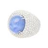 36.40 Carat Ceylon Star Cabochon Sapphire and Diamond GRS Certified 18K Ring