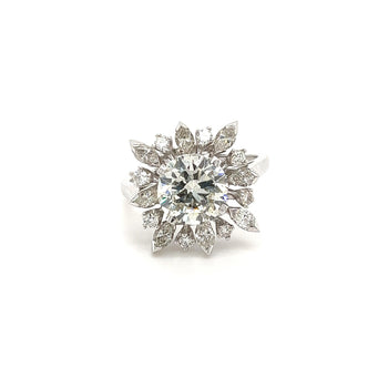 3.01 Carat Round Cut Lab Grown Diamond Ring With Marquise Cut Diamond Halo – Assay Jewelers
