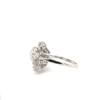 3.01 Carat Round Cut Lab Grown Diamond Ring With Marquise Cut Diamond Halo – Assay Jewelers