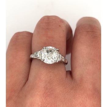 3.02 carat H/VVS2 Cushion Lab Grown Diamond 3-Stone Platinum Ring – Assay Jewelers