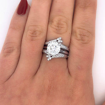 3.03 Carat Old-European Cut IGI Certified CVD Lab Diamond Solitaire Ring and Diamond Jacket Engagement Ring – Assay Jewelers