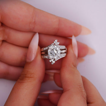 3.03 Carat Old-European Cut IGI Certified CVD Lab Diamond Solitaire Ring and Diamond Jacket Engagement Ring – Assay Jewelers